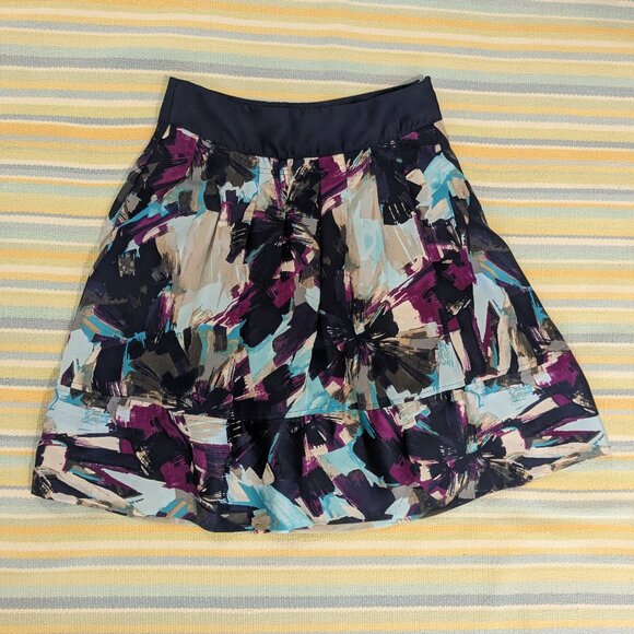 ⭐ Apostrophe Abstract Artsy A-Line Skirt size 2 - Picture 1 of 6
